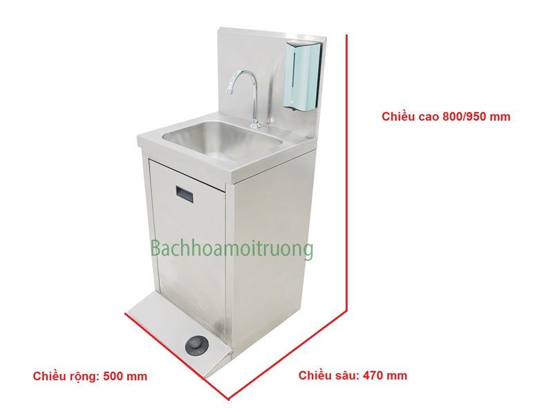Thông số kỹ thuật châu rửa tay 1 vòi có xà phòng tự động