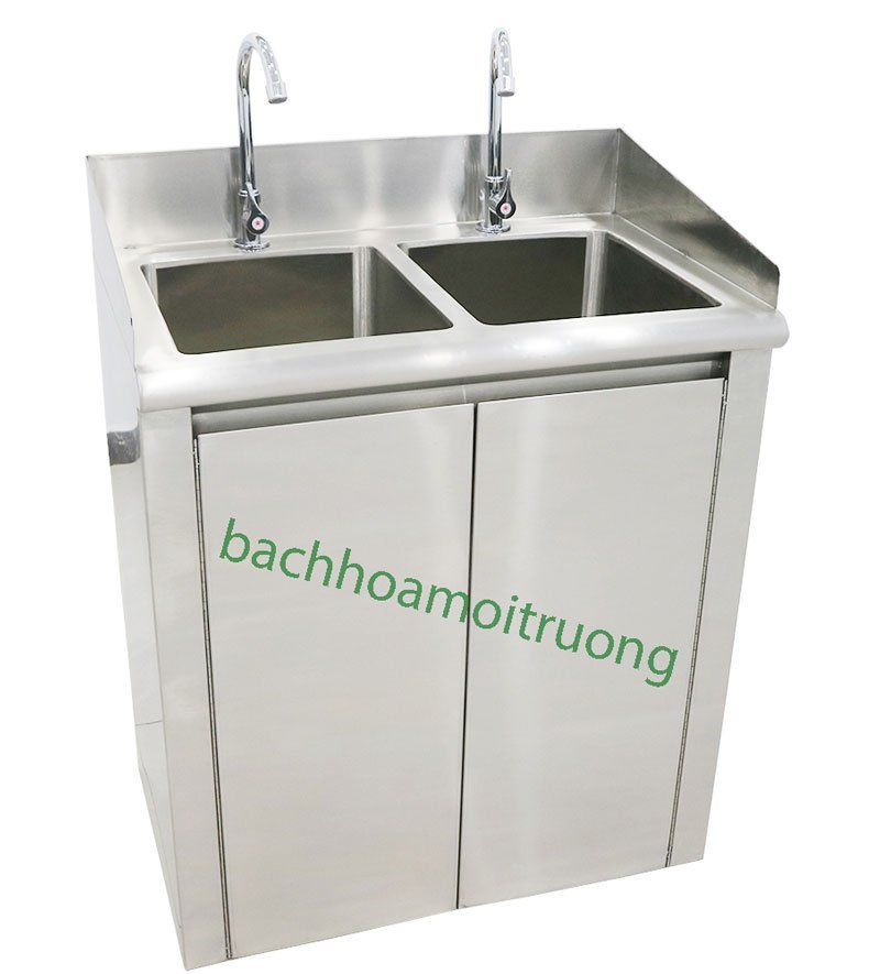 Hình ảnh chậu rửa tay 2 hố tiệt trùng dùng trong y tế