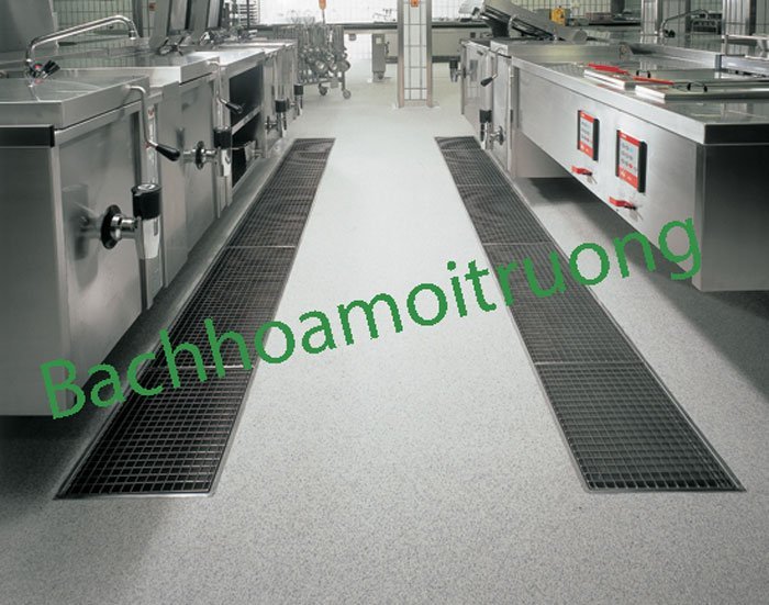 Mương thoát nước nhà hàng sau khi lắp đặt, hoàn thiện xong