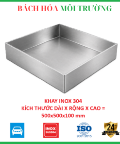 Khay inox vuông 500×500 mm – Bách Hóa Môi Trường