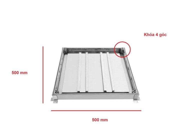 Nắp bể nước ngầm 500x500 mm được làm bằng inox 304 bóng, đẹp