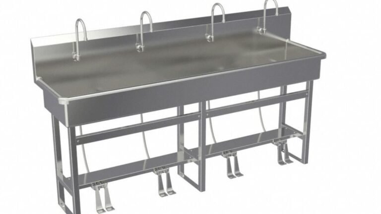 Hố chậu rửa công nghiệp 4 vòi