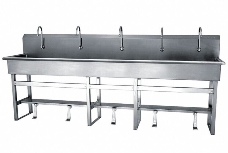 Hố chậu rửa công nghiệp 5 vòi nước
