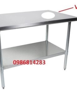 Đặc điểm chính của bàn bếp có lỗ xả là thiết kế lỗ xả rác ngay trên mặt bàn 