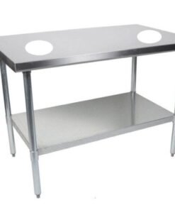 Bàn inox có lỗ xả rác là một giải pháp thông minh giúp thu gom rác thừa nhanh chóng