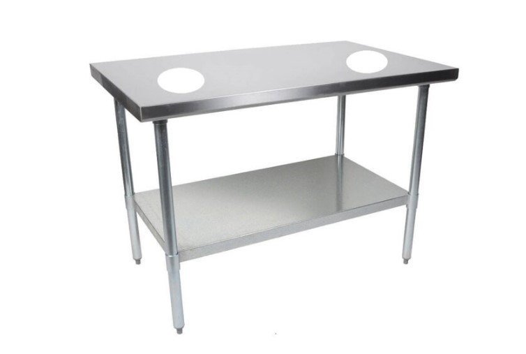 Bàn inox có lỗ xả rác là một giải pháp thông minh giúp thu gom rác thừa nhanh chóng