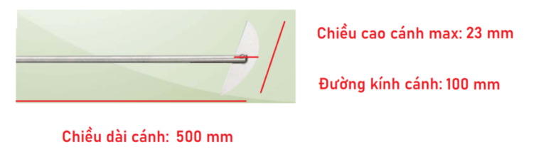 Thông số kỹ thuật của cánh khuấy bán nguyệt