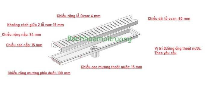 Một số thông số cơ bản của rãnh thoát nước bể bơi inox