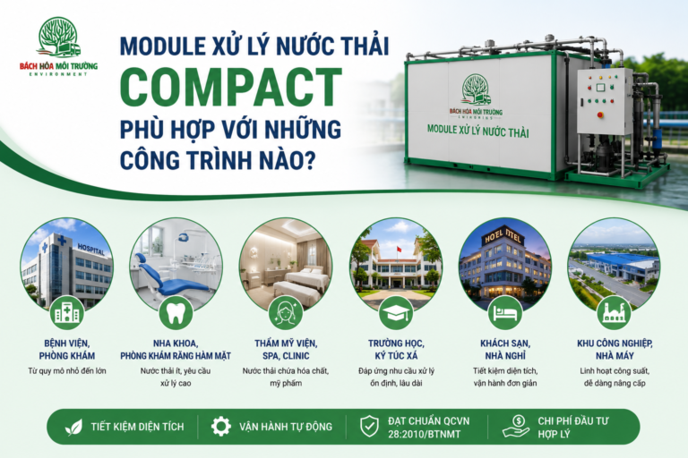 Module xử lý nước thải compact phù hợp với những công trình nào?