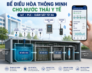 bể điều hòa trong module xử lý nước thải y tế